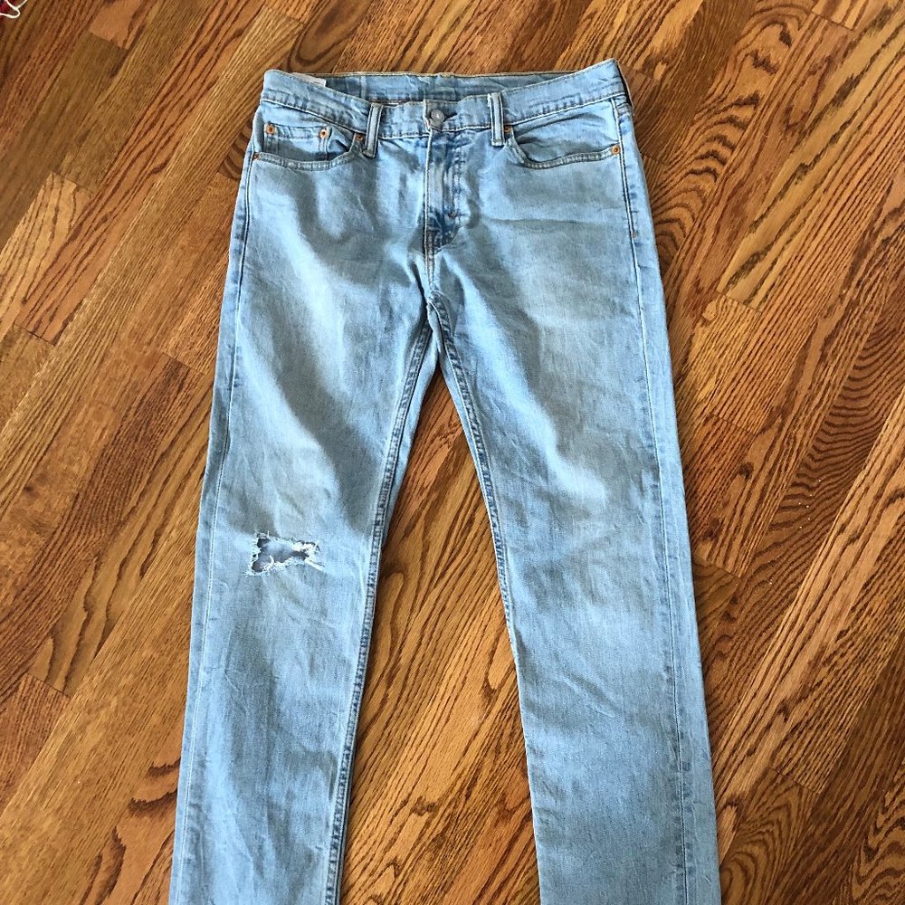 Mens Levis 511 Light Wash 32x36, distressed